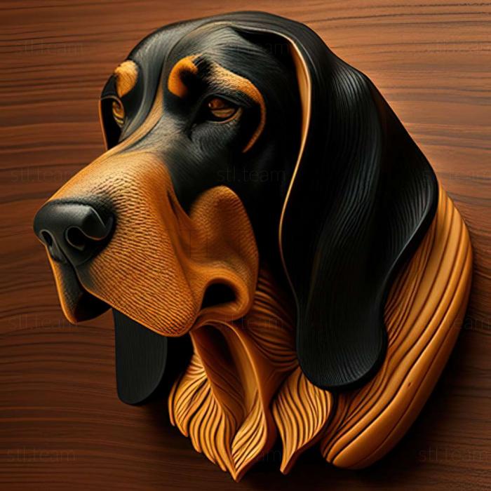 3D model Black and tan Coonhound dog (STL)